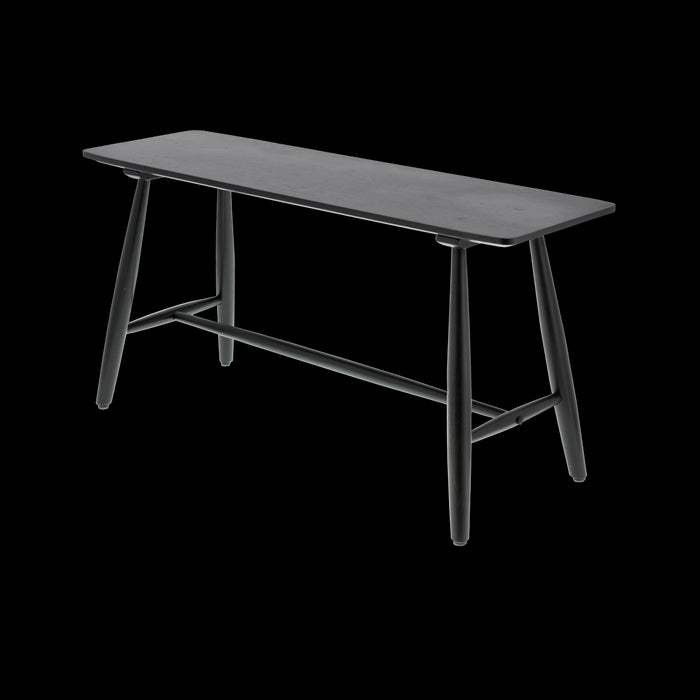 Villa Collection Bast houten bankje zwart - 90 x 45 cm