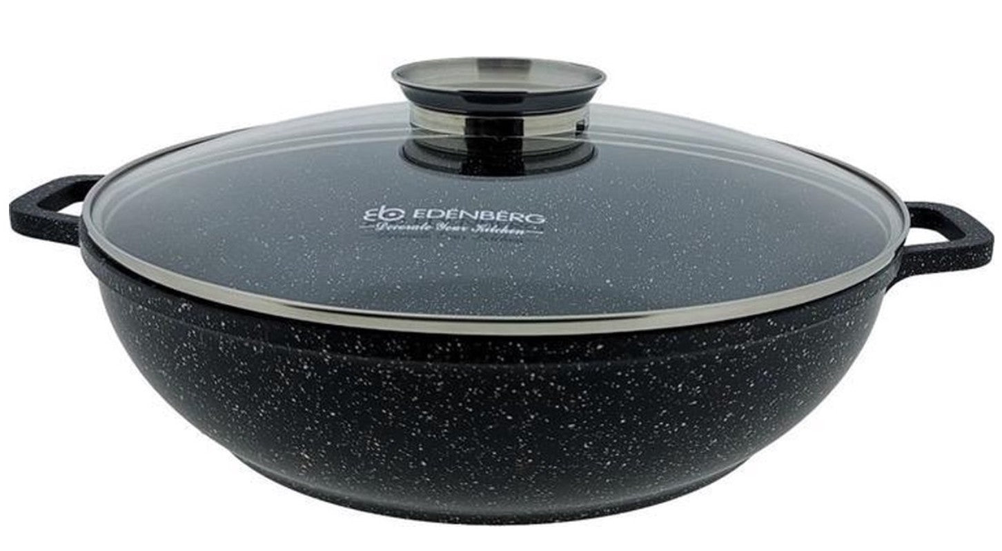 Edenberg Stonetec Line - Wokpan Keramisch - Ø 28 cm - 3.3l - 3-laags