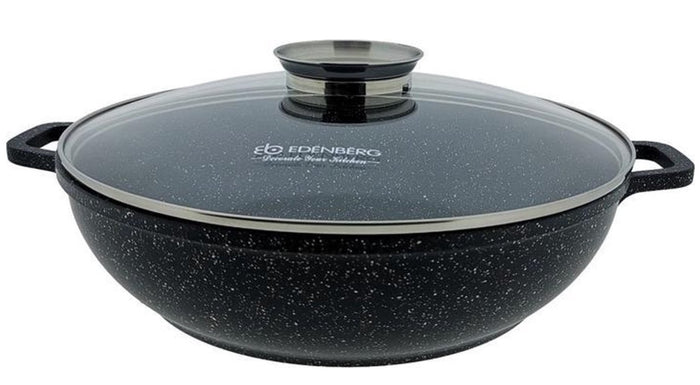 Edenberg Stonetec Line - Wokpan Keramisch - Ø 28 cm - 3.3l - 3-laags