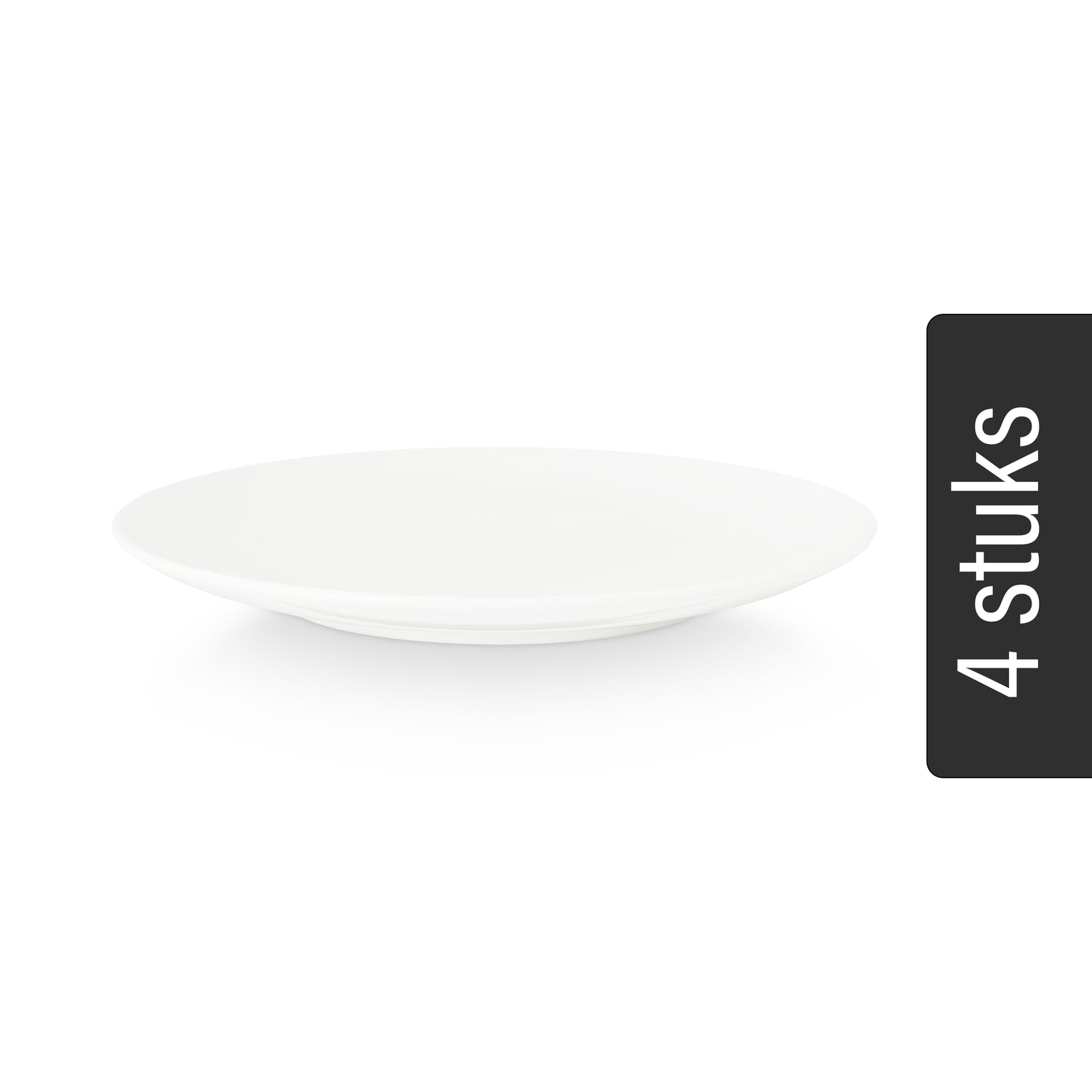 vtwonen Borden - Wit - Set van 4 - Porselein - Ø 25.5cm