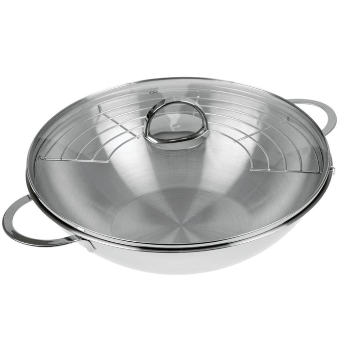 Orange85 RVS Wokpan met Deksel Inductie en Rooster 32 cm Alle Warmt...