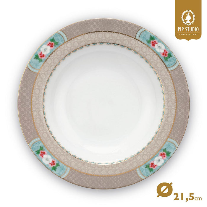 Pip Studio Diepe Borden - Set van 2 - Khaki - Blushing Bird - Ø21.5cm