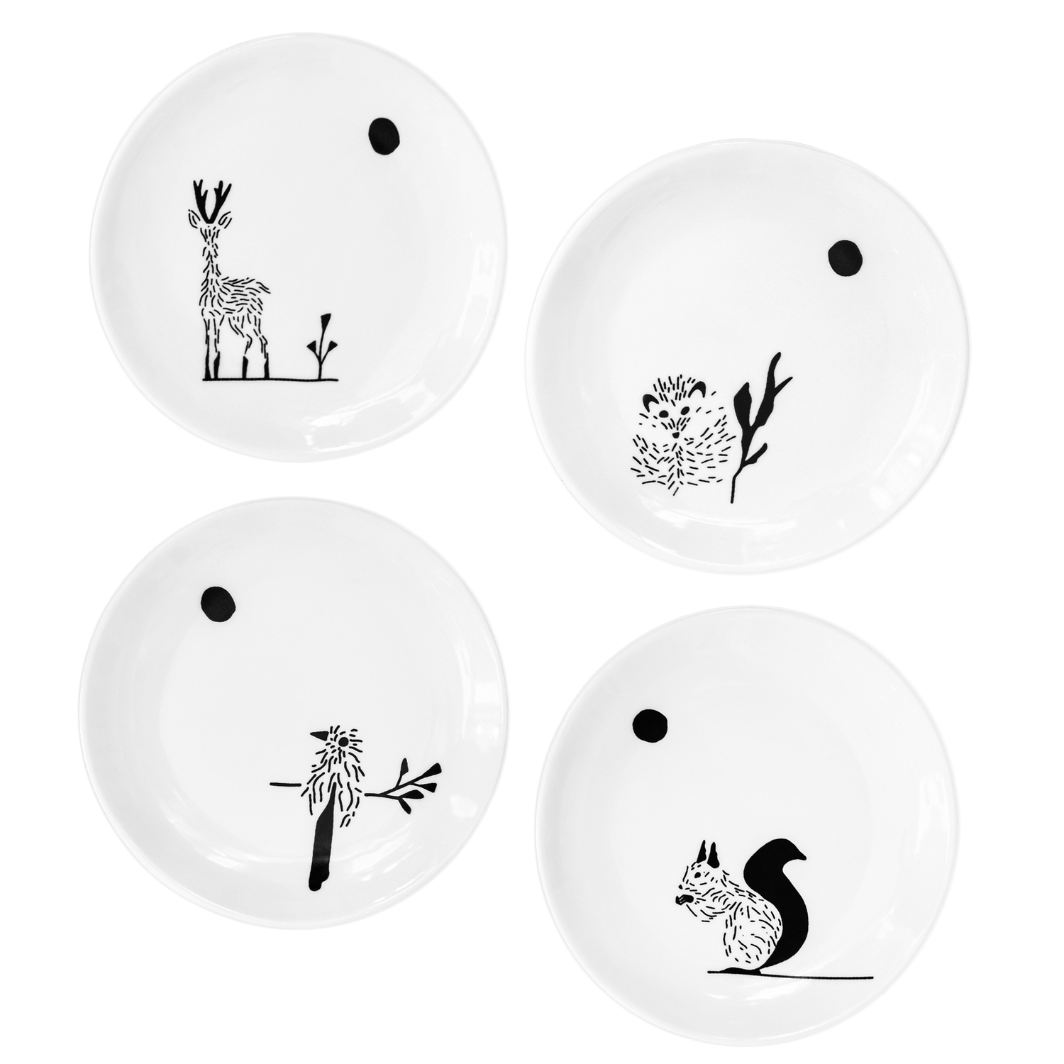 Bord aan Tafel Dieren gebaksbordjes Ø 17 cm - Set van 4