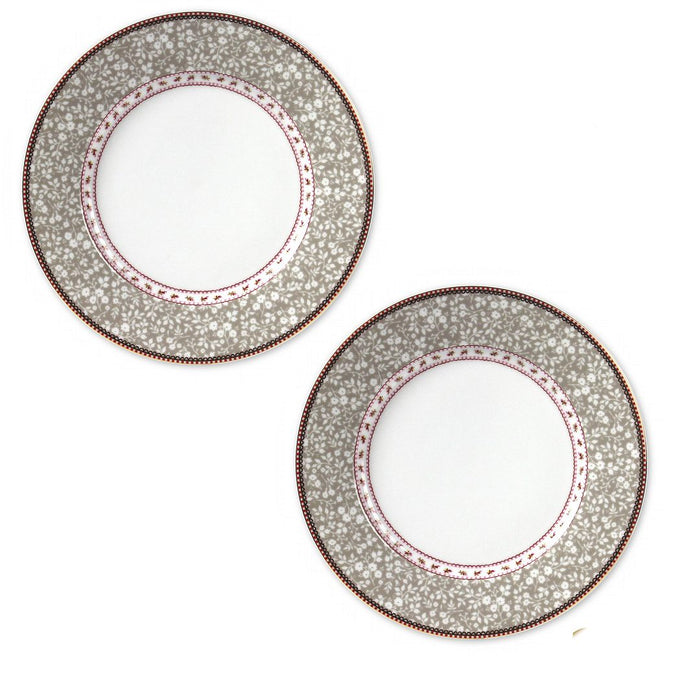 Pip Studio Borden - Set van 2 - Khaki - Lovely Branches - Ø26.5cm