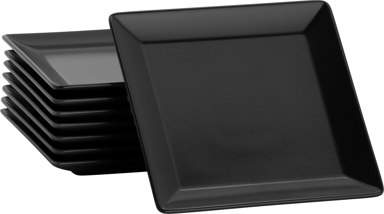 Lite-Body Hermes Gebaksbordjes - Set van 8 stuks - Ø16 cm - Zwart Mat