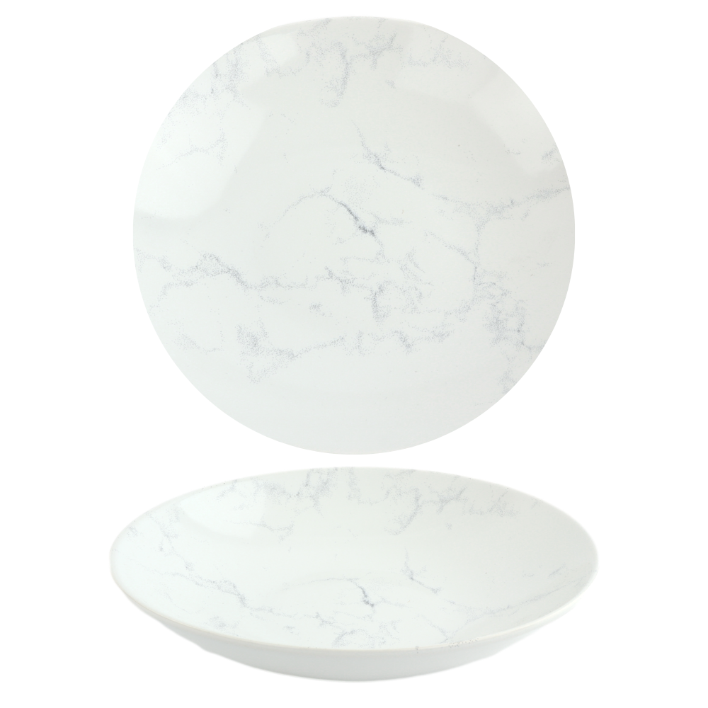 OTIX Diepe Borden Marmer 6 stuks Pastaborden Soepborden 20 cm Aarde...