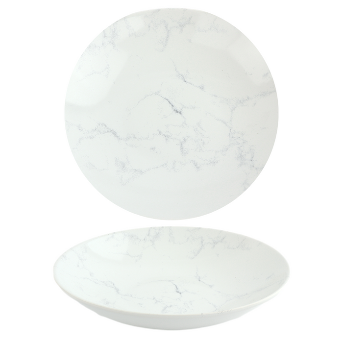 OTIX Diepe Borden Marmer 6 stuks Pastaborden Soepborden 20 cm Aarde...