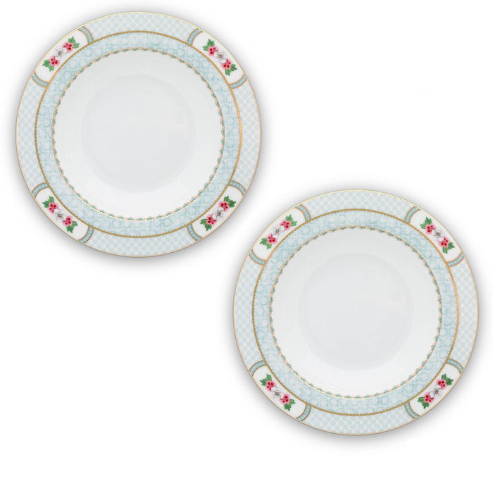 Pip Studio Diepe Borden - Set van 2 - Wit - Blushing Birds - Ø21.5cm