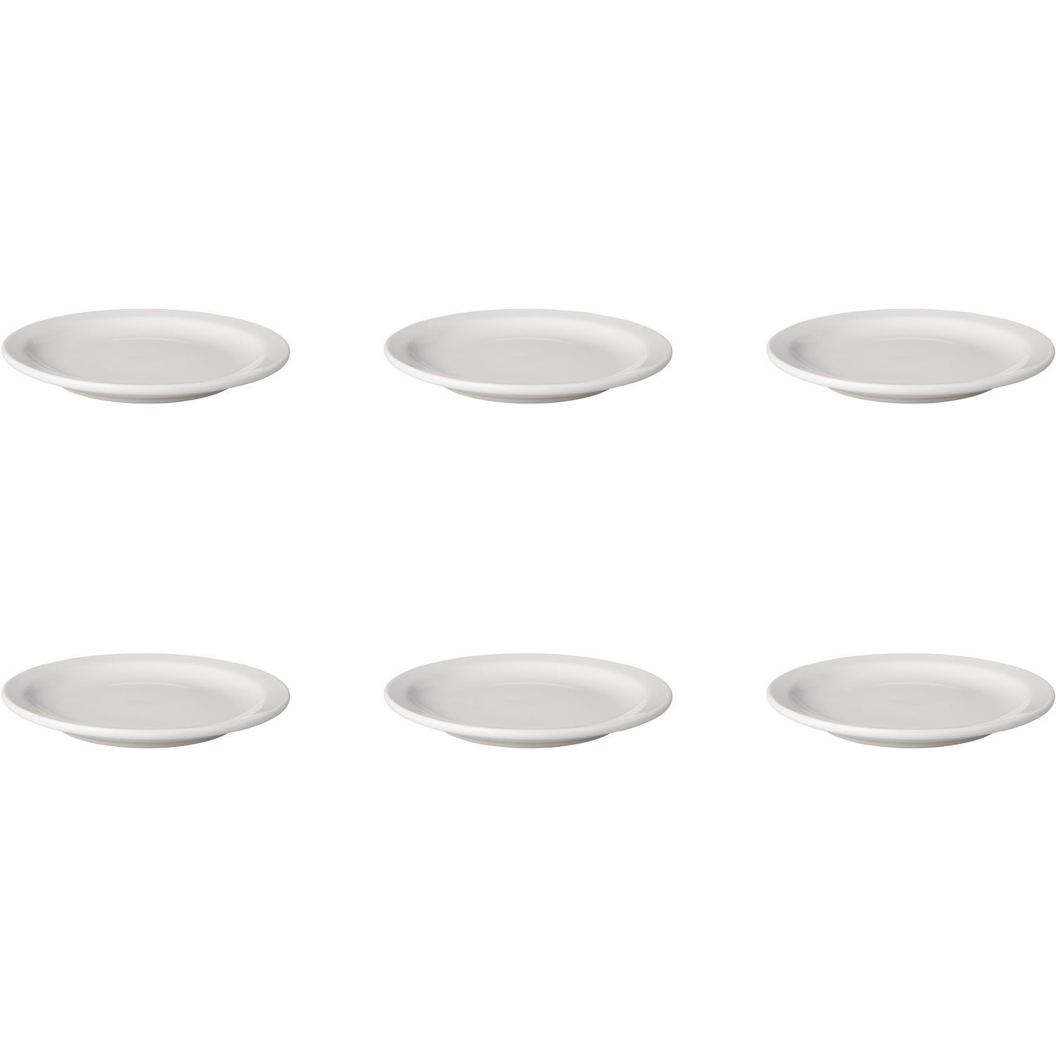 Mammoet Bord smalle rand Budgetline 16 cm Wit Porselein 6 stuks