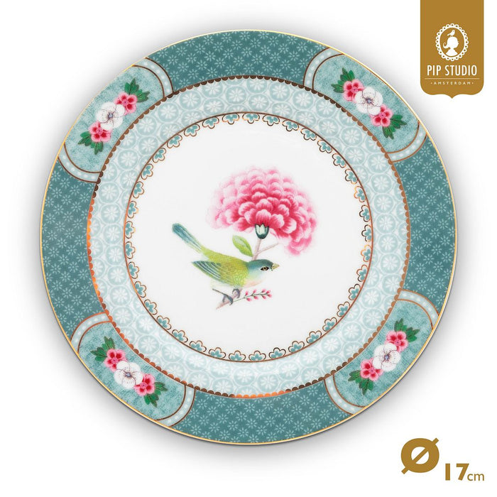 Pip Studio Borden - Set van 4 - Blauw - Blushing Birds - Ø17cm