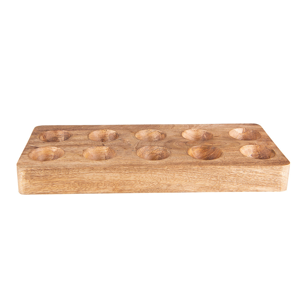 Clayre & Eef Eierhouder  30x13x2 cm Bruin Hout Rechthoek Eierrekje