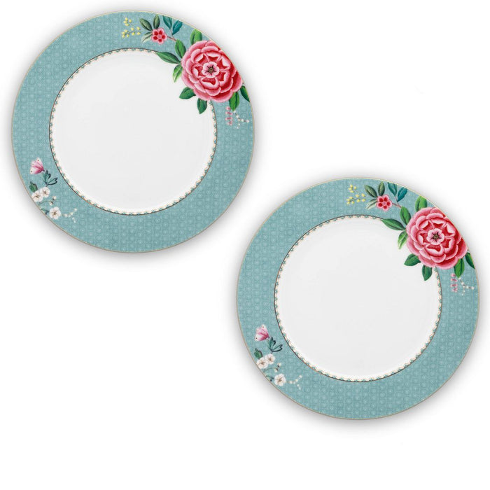 Pip Studio Borden - Set van 2 - Blauw - Blushing Birds - Ø26.5cm