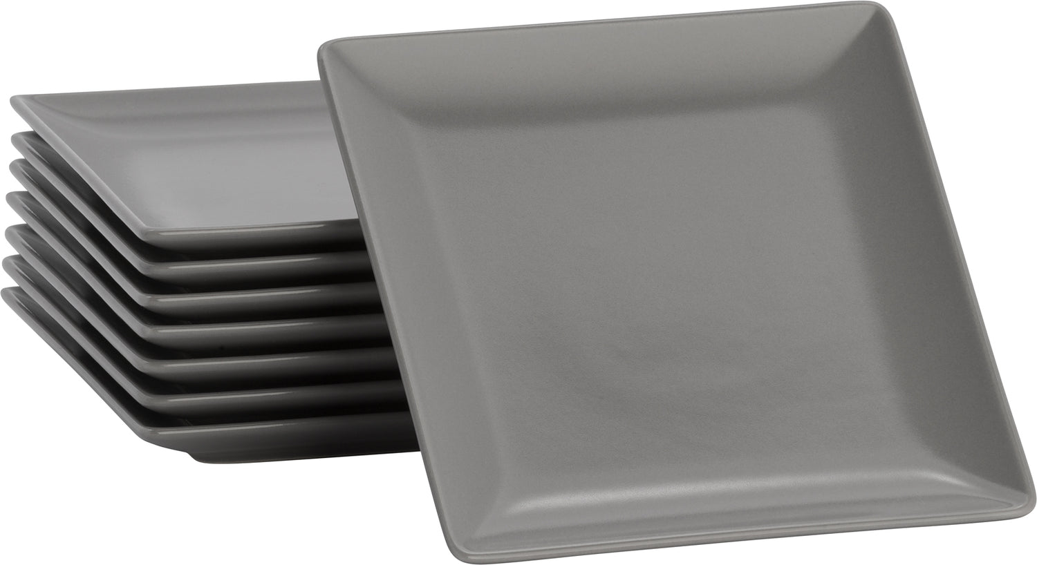 Lite-Body Hermes Gebaksbordjes - Set van 8 stuks - Ø16 cm - Grijs Mat