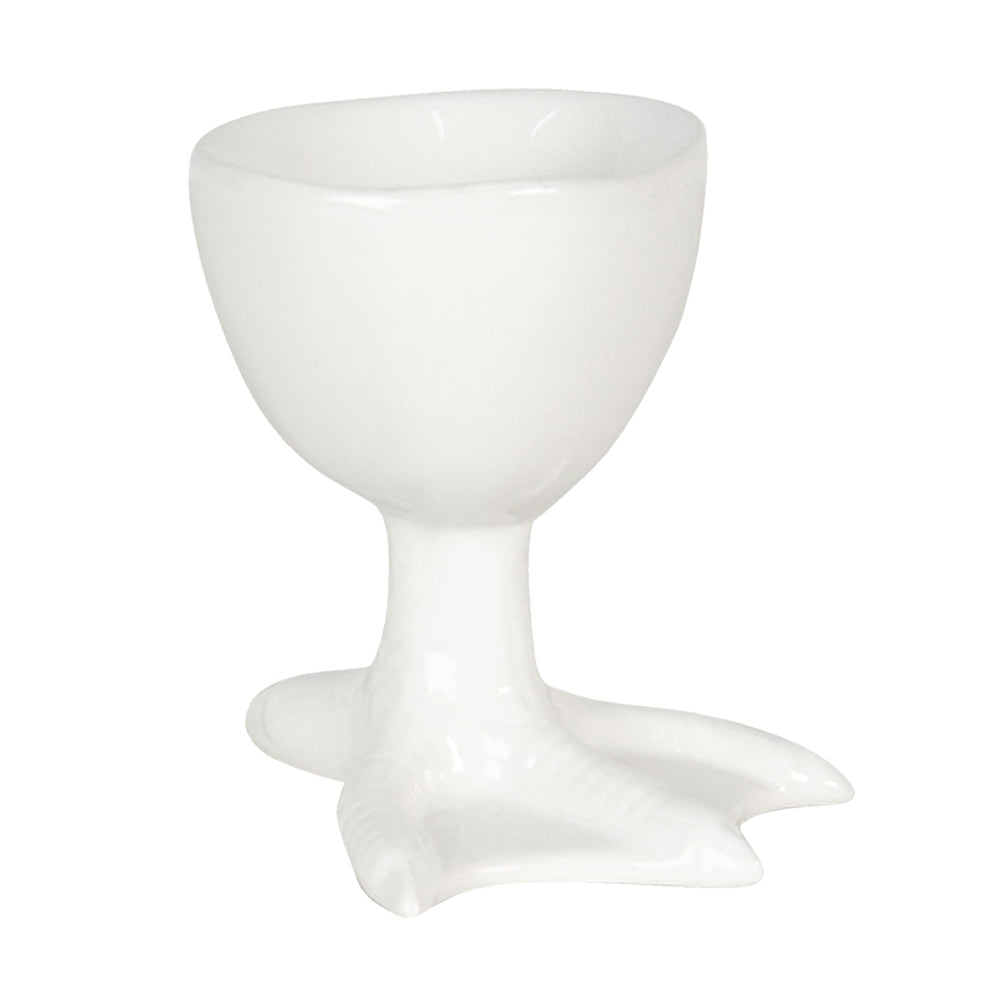 Clayre & Eef Eierdopje 8*7*8 cm Wit Keramiek Eierhouder