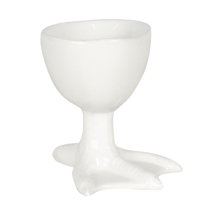 Clayre & Eef Eierdopje 8*7*8 cm Wit Keramiek Eierhouder
