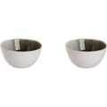 Palmer Schaal Nordic 15 cm 90 cl Wit Groen Stoneware 2 stuks