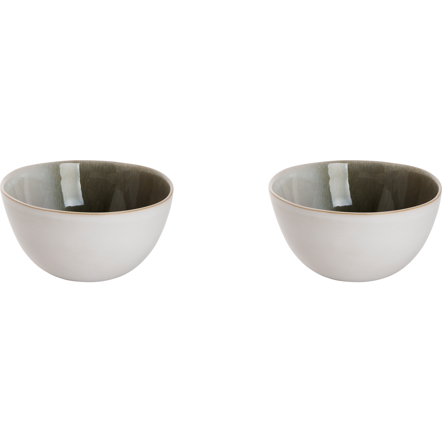 Palmer Schaal Nordic 15 cm 90 cl Wit Groen Stoneware 2 stuks