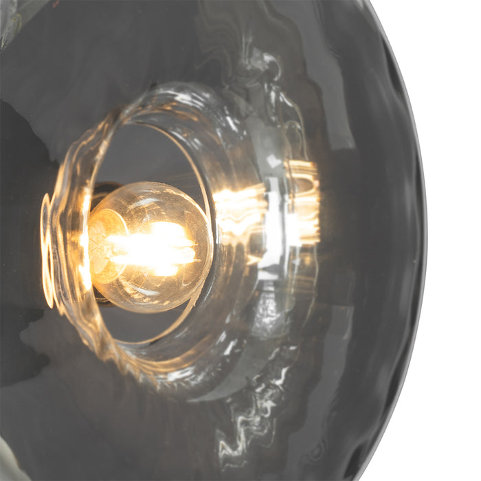 QAZQA Art Deco wandlamp zwart met smoke glas - Ayesha