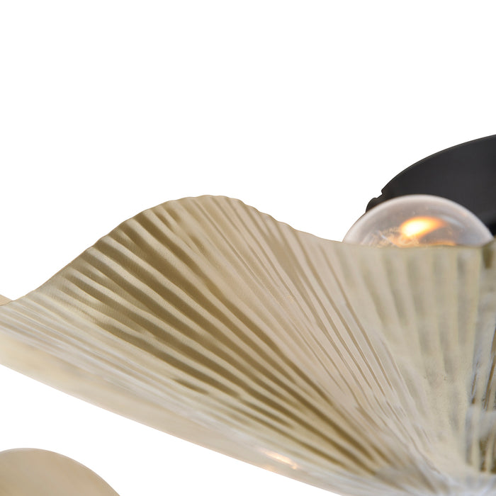 QAZQA Oosterse plafondlamp messing met zwart 3-lichts - Louka