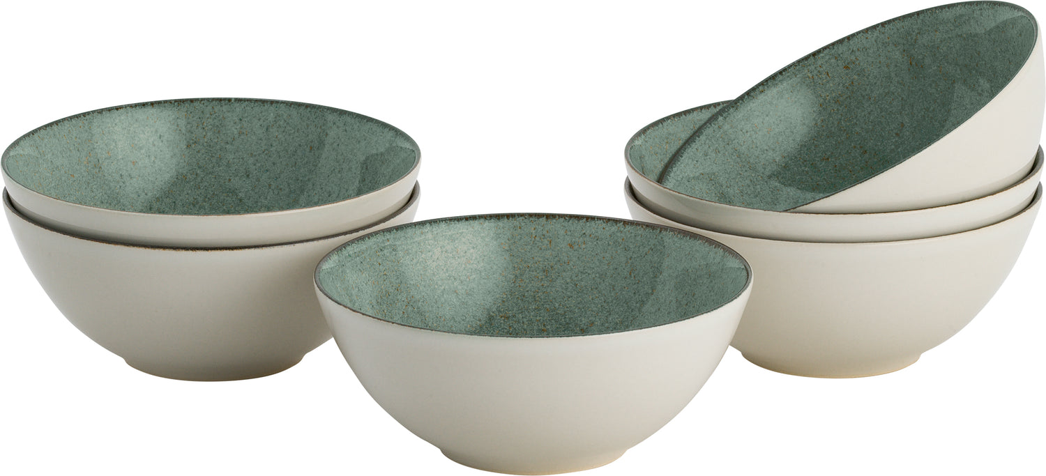 Lite-Body Kom Hermes - 500ml - set van 6 - Mintgroen spikkel