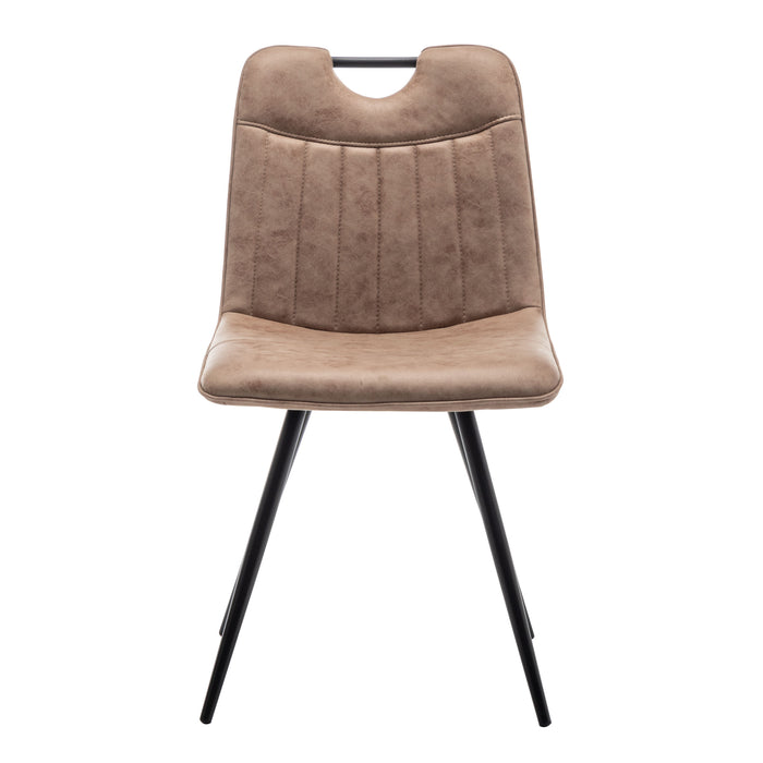 Furnihaus Eetkamerstoel Leon Microvezel Taupe Set van 2