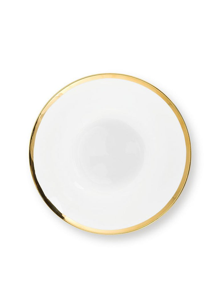 vtwonen Kommen - Set van 4 - Wit|Goud - Porselein - Ø 18cm