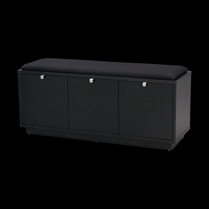 Rowico Home Confetti houten bank zwart met zwart zitkussen - 106 x 45