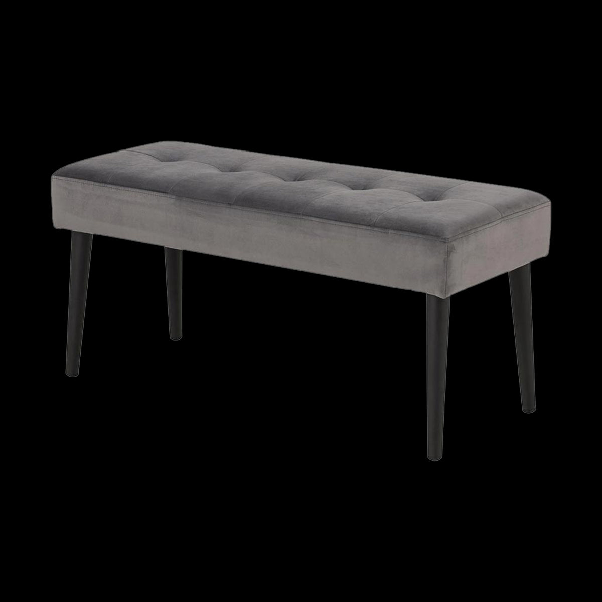 Lisomme Danique velvet bankje donkergrijs - 95 x 38 cm