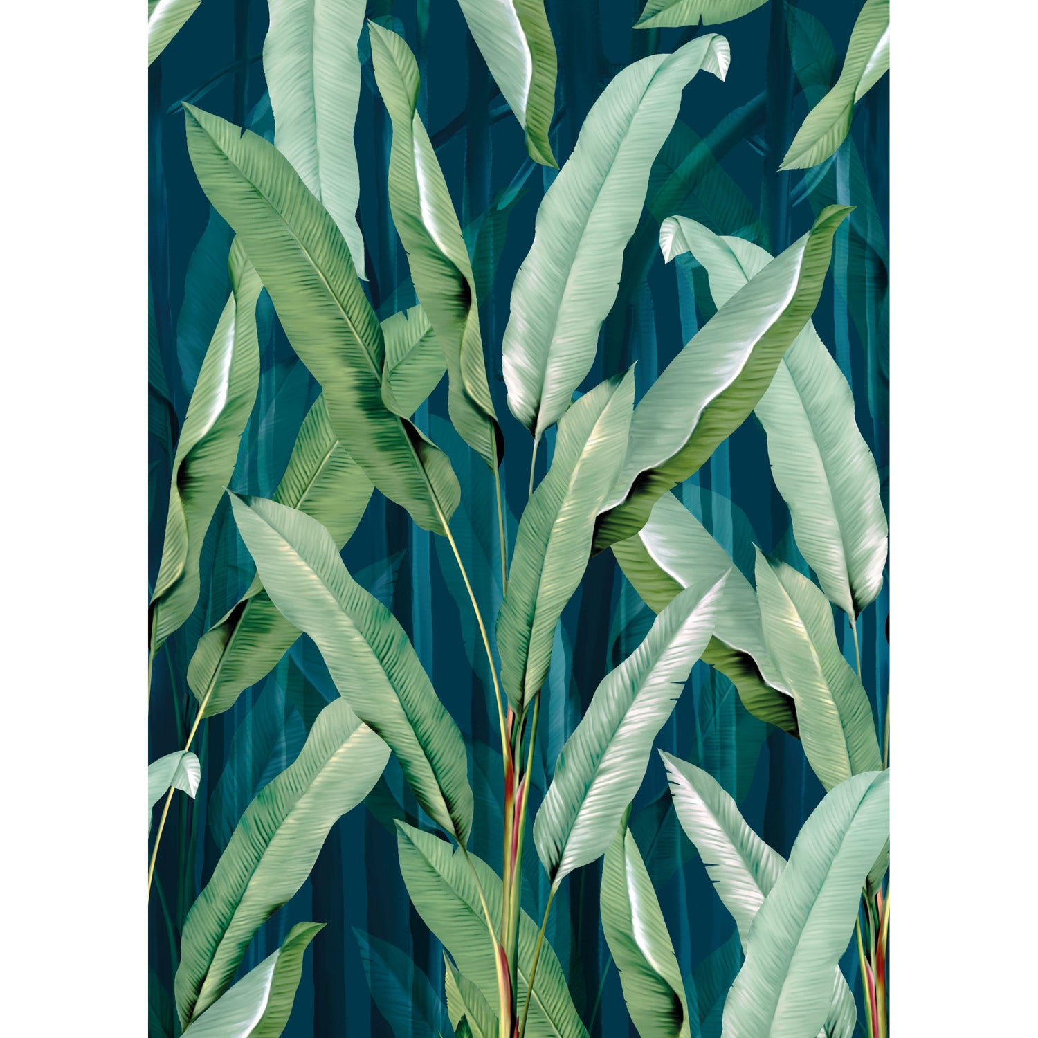 Art for the Home Fotobehang - Leaves Green - Blauw|Groen - 280x200cm