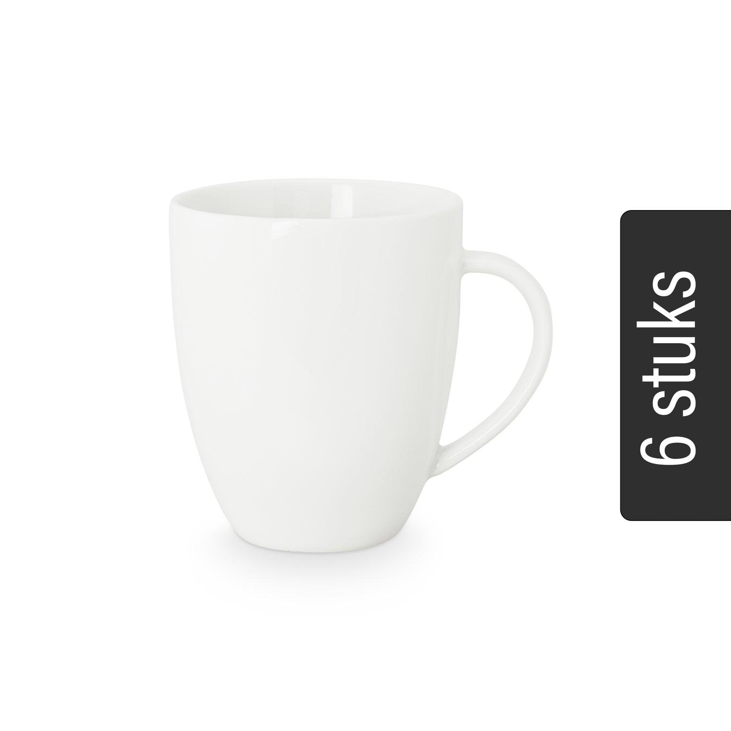 vtwonen Mokken met Oor - Set van 6 - Wit - Porselein - 250ml