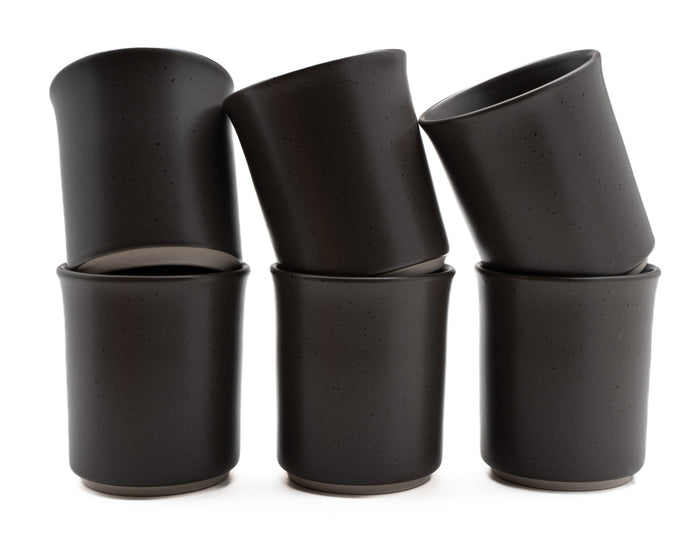 Kade 171 - Koffiekopjes - set van 6 kopjes - 150ML - zwart - keramiek