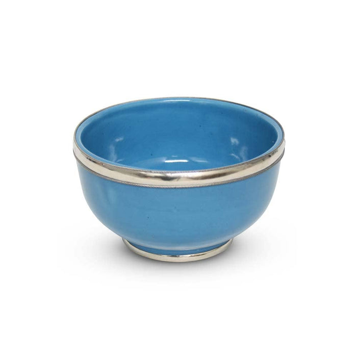 Safaary - Kom Blauw met Metaalring Ø 13 x 8cm