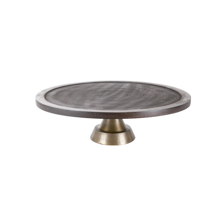 Light & Living Taartplateau Kamudi - Hout|Brons - Ø45cm