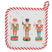 Clayre & Eef Pannenlap 20x20 cm Wit Rood Katoen Notenkrakers