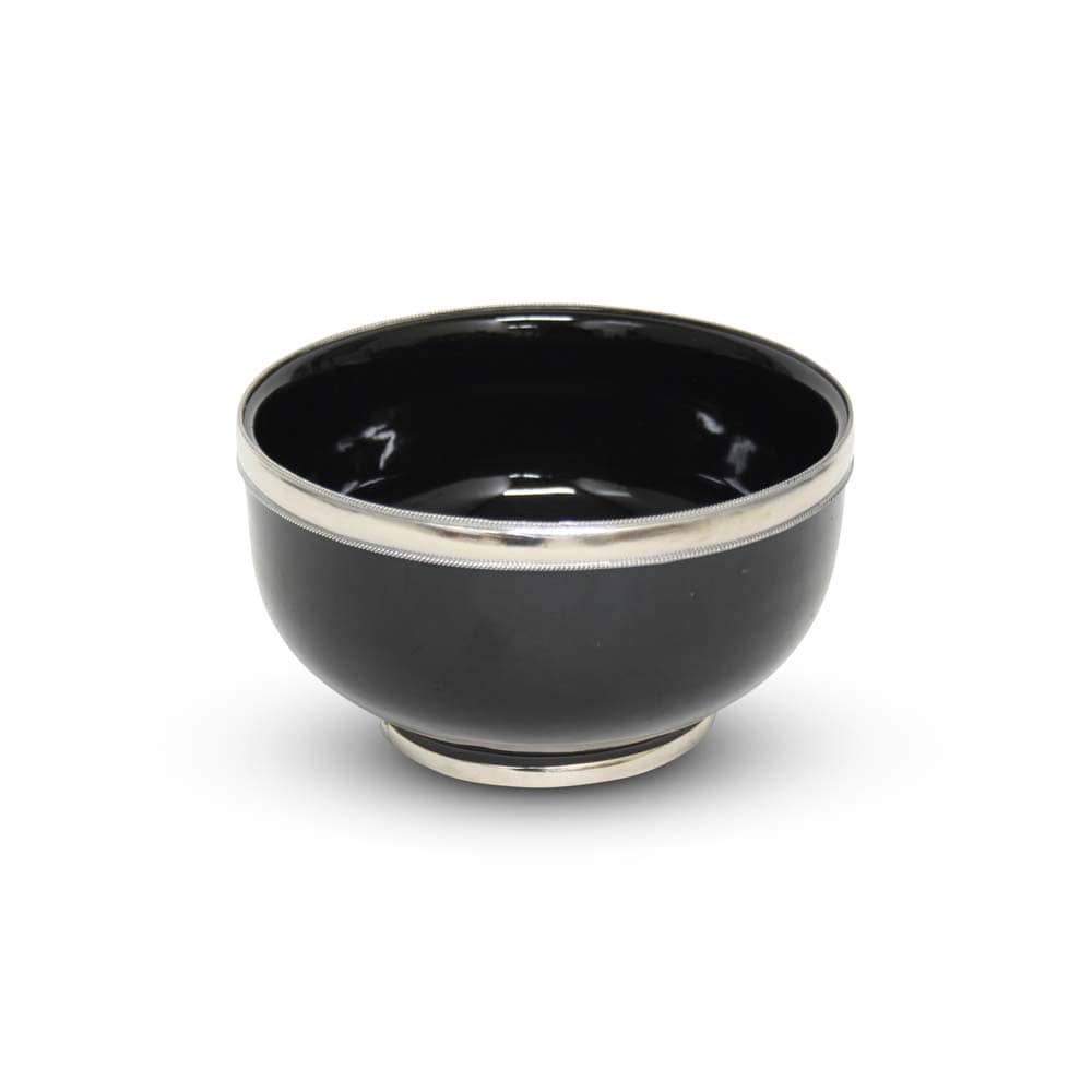 Safaary - Kom Zwart met Metaalring Ø 13 x 8cm