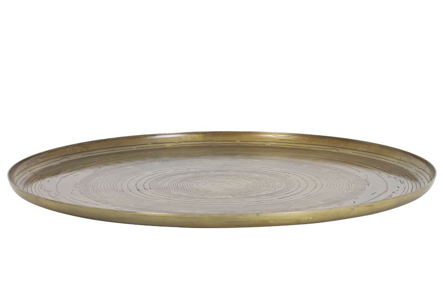 Cozy Ibiza - Metalen onderzetter schaal brons doorsnee 60 cm