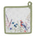 Clayre & Eef Pannenlap 20x20 cm Wit Groen Katoen Bloemen