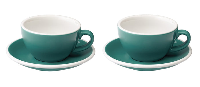 Loveramics - Egg Cappuccinokop met schotel  Groenblauw