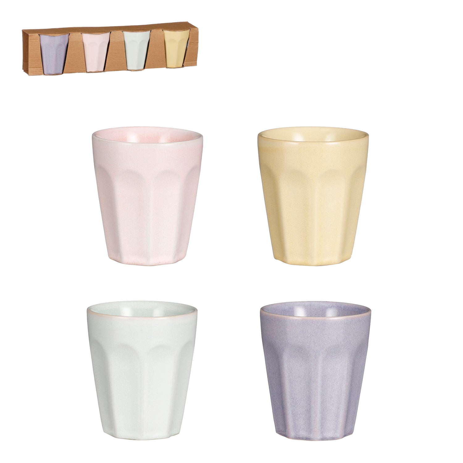 Mica Decorations Rico Bekers - Set van 4 - 170 ml - Pastelkleuren