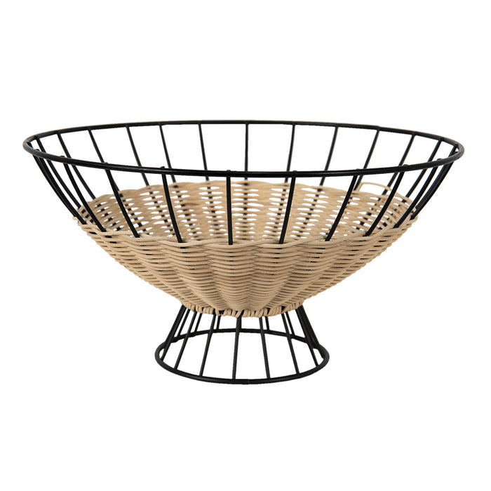 Clayre & Eef Decoratie schaal  Ø 29x15 cm Zwart Metaal Fruitschaal