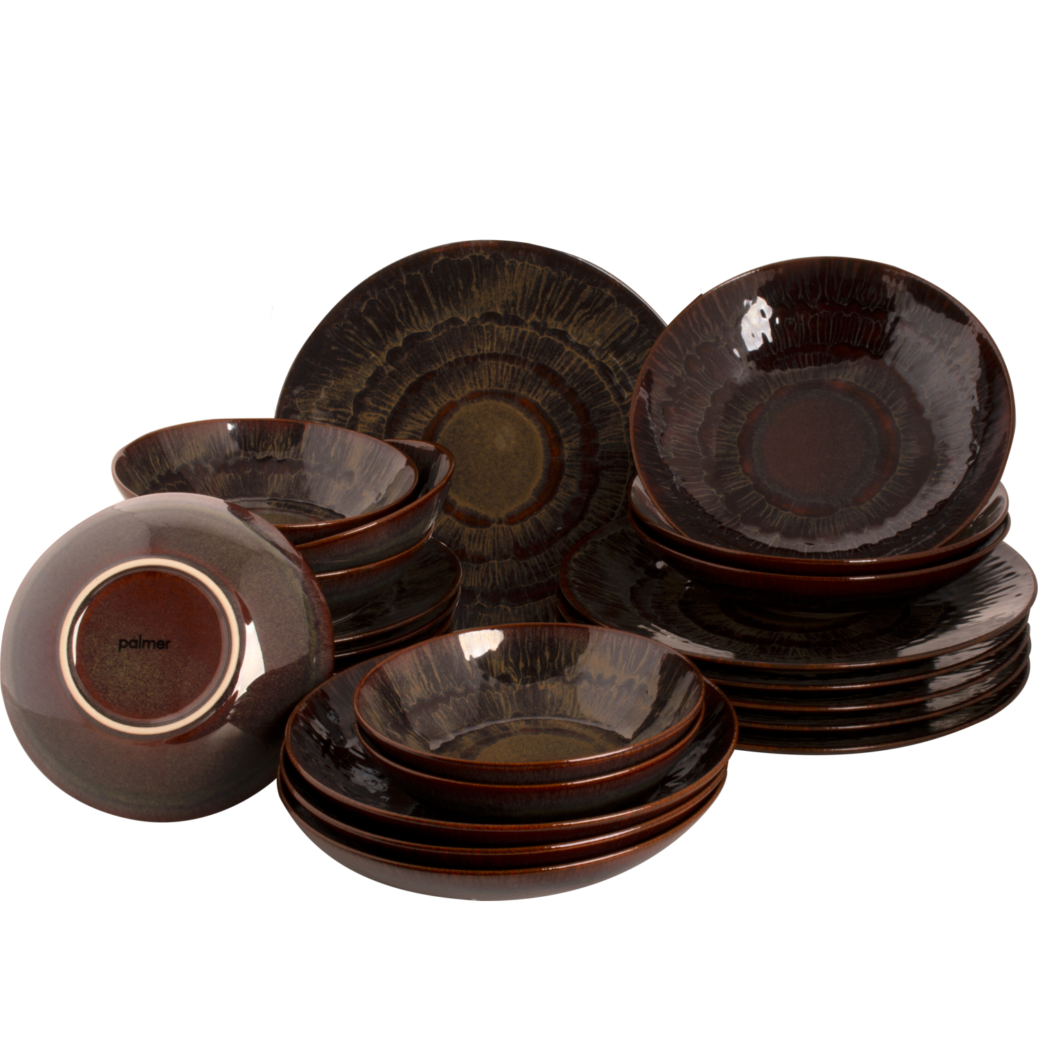 Palmer Serviesset Victory Stoneware 6-persoons 24-delig Bruin