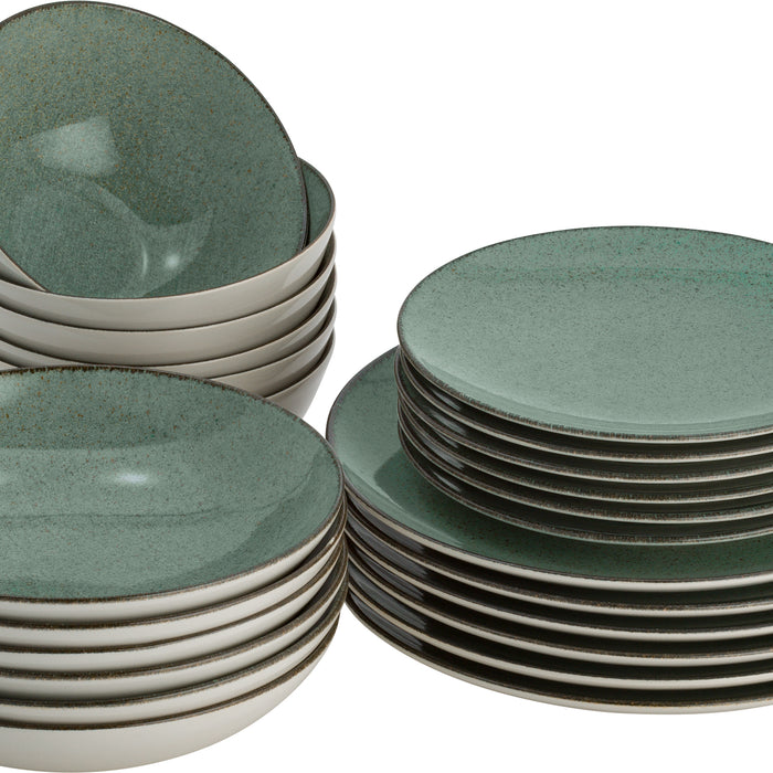 Lite-Body Serviesset Hermes - Mintgroen spikkel - 6 personen - 24 del