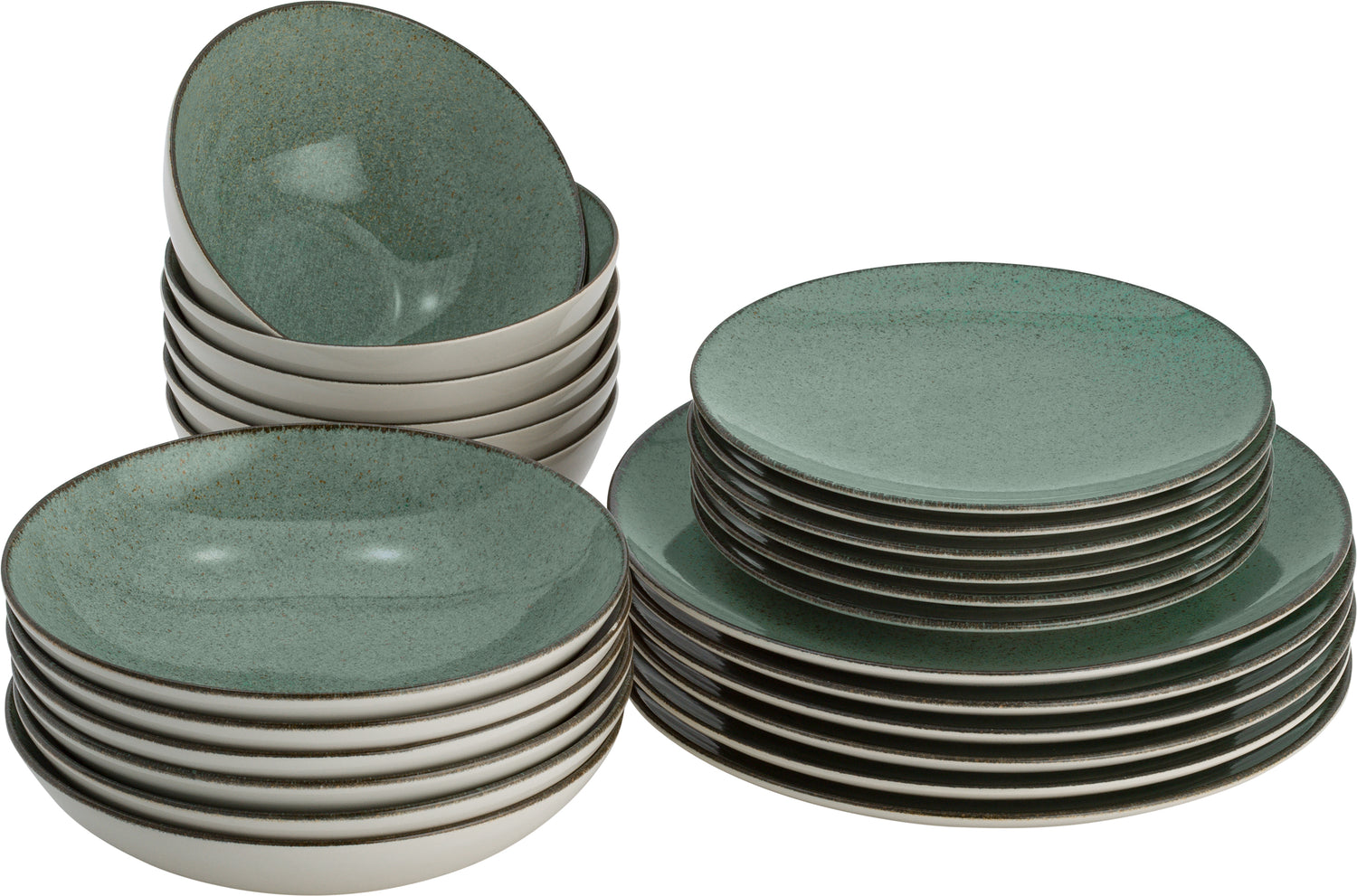 Lite-Body Serviesset Hermes - Mintgroen spikkel - 6 personen - 24 del