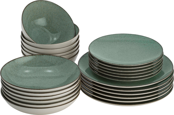 Lite-Body Serviesset Hermes - Mintgroen spikkel - 6 personen - 24 del