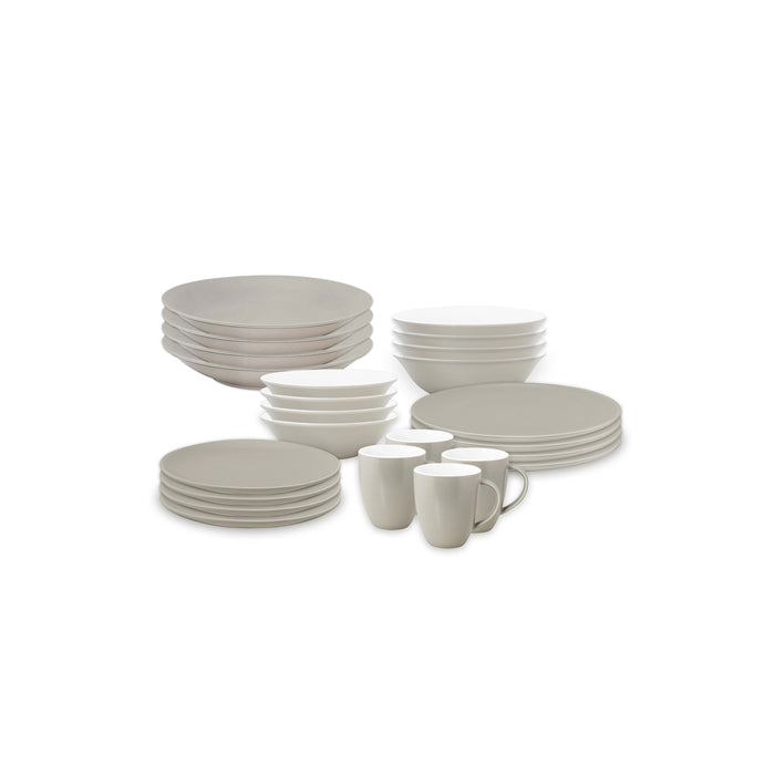 vtwonen Serviesset - Matt Flax - Porselein - 24-delig