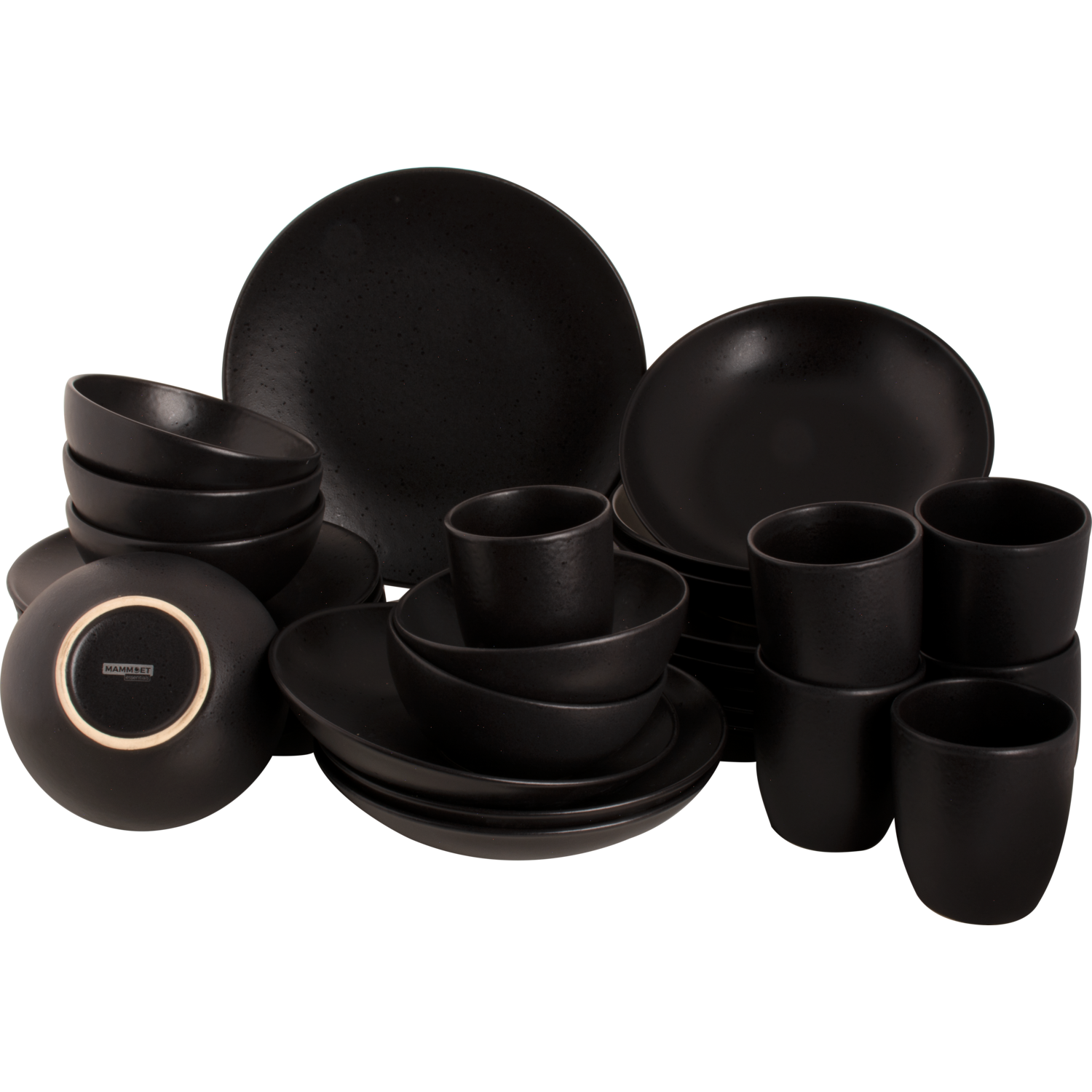 Mammoet Serviesset Moon Stoneware 6-persoons 30-delig Zwart