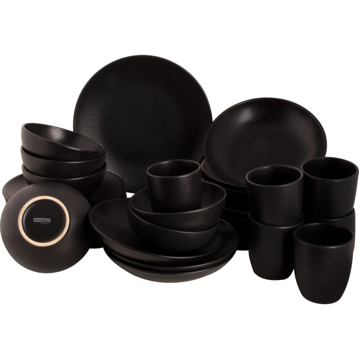 Mammoet Serviesset Moon Stoneware 6-persoons 30-delig Zwart