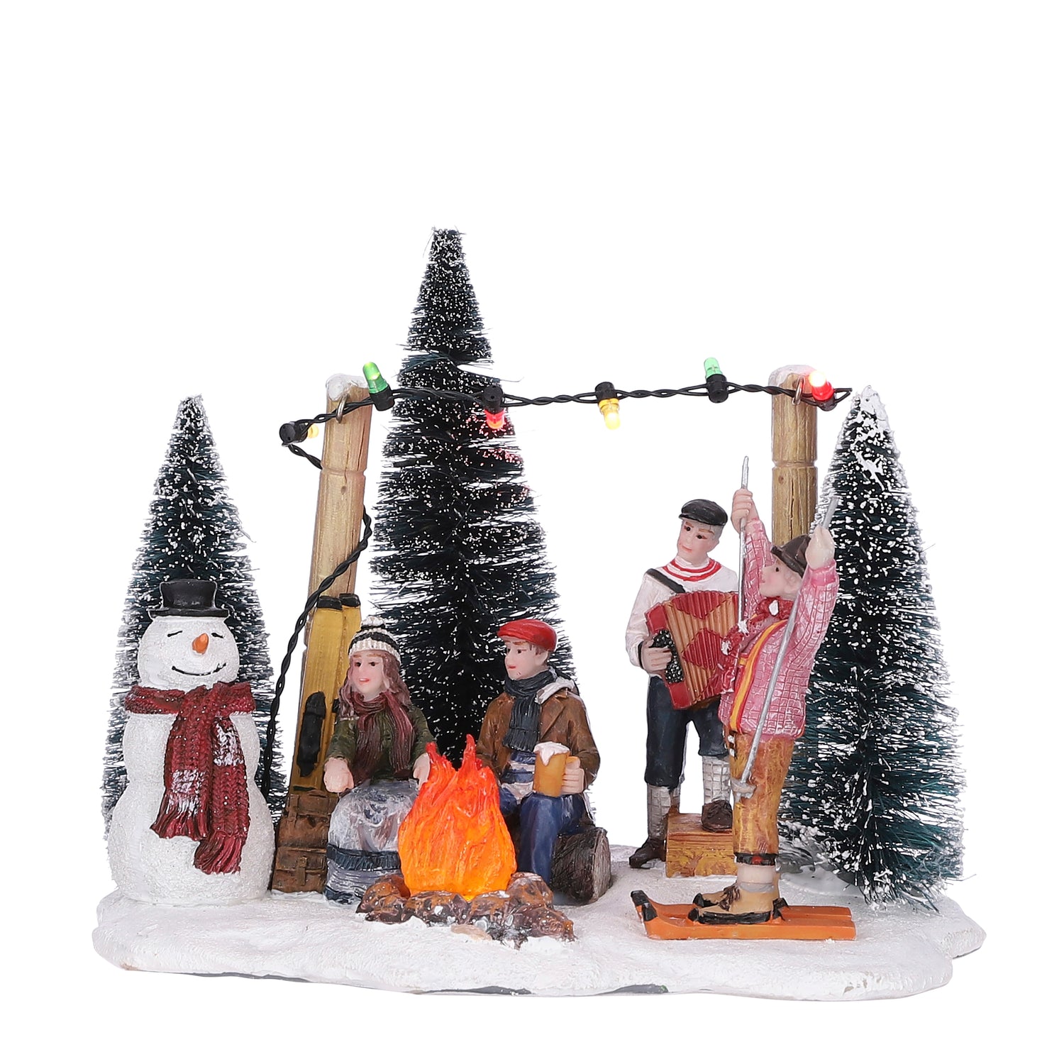 LuVille Kerstdorp Miniatuur Party op de Piste - L16 x B12 x H12,5 cm