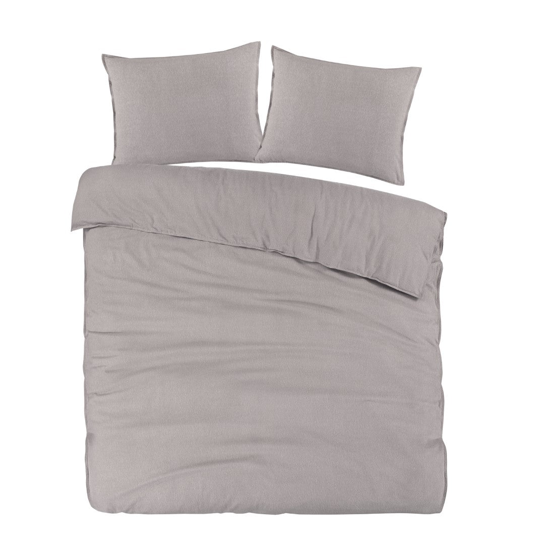 Day Dream Uni Flanel dekbedovertrek 200x200|220 cm grijs