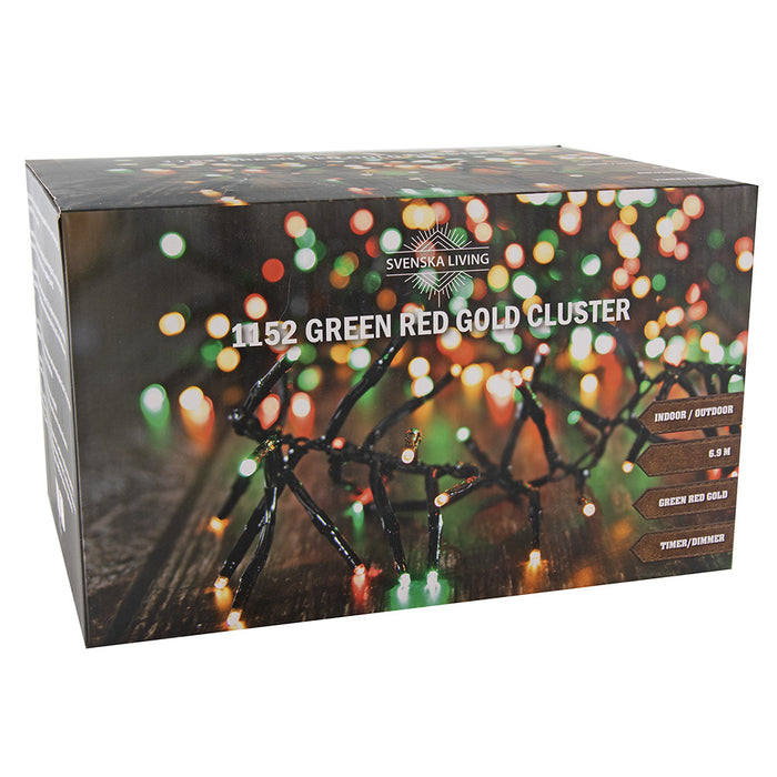 Svenska Living - Kerstverlichting - Snake - Groen|Rood|Goud -